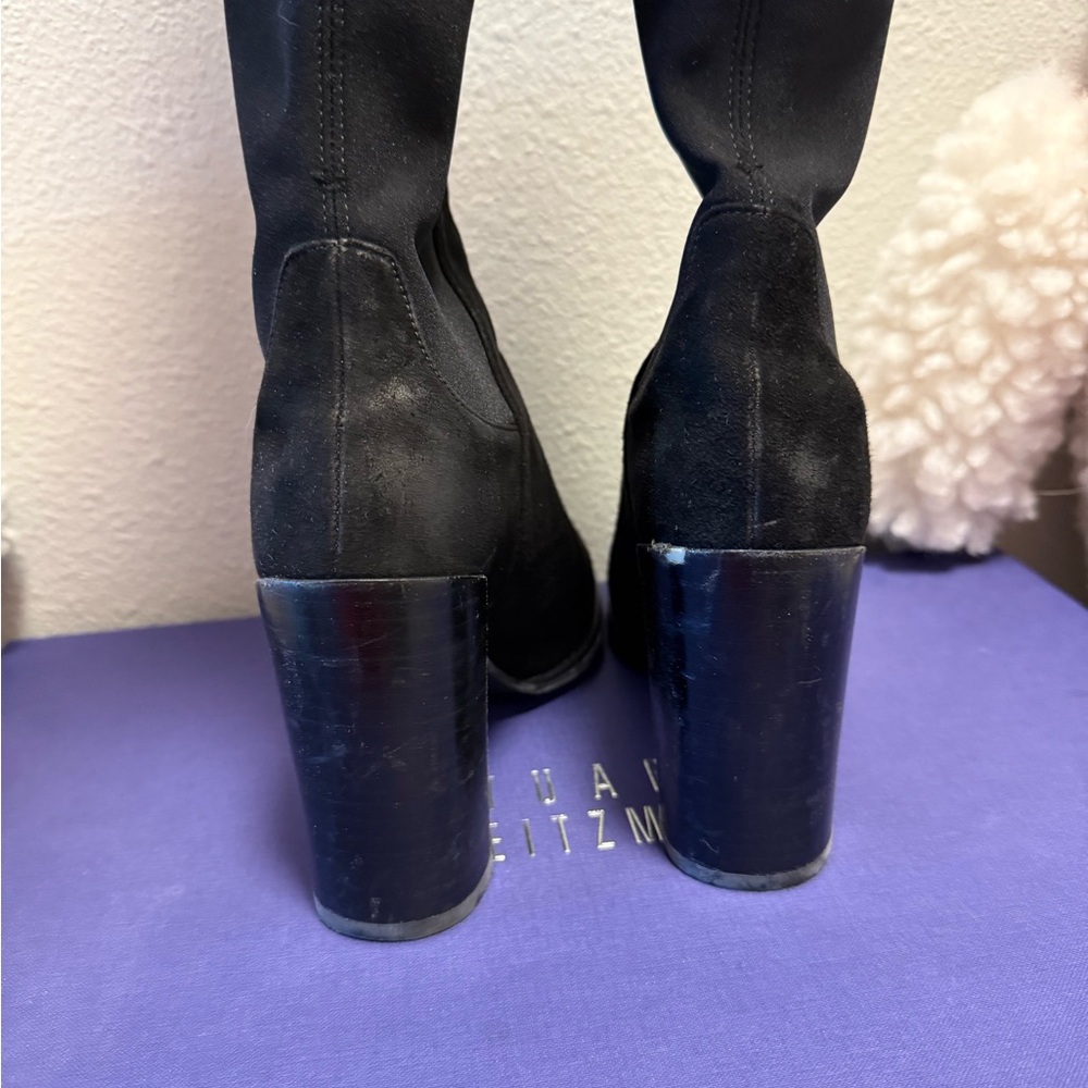 Stuart Weitzman Black Suede Over the knee hijack boots - Picture 12 of 12